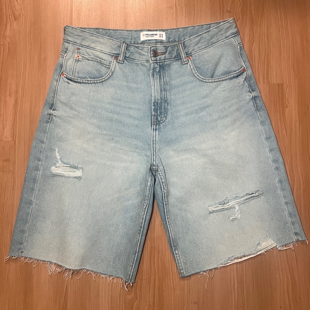 Pull&Bear Light Blue Denim Shorts